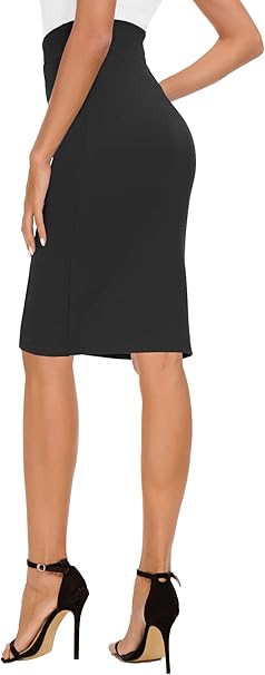 Women's Basic Mini Pencil Skirts Stretchy Bodycon