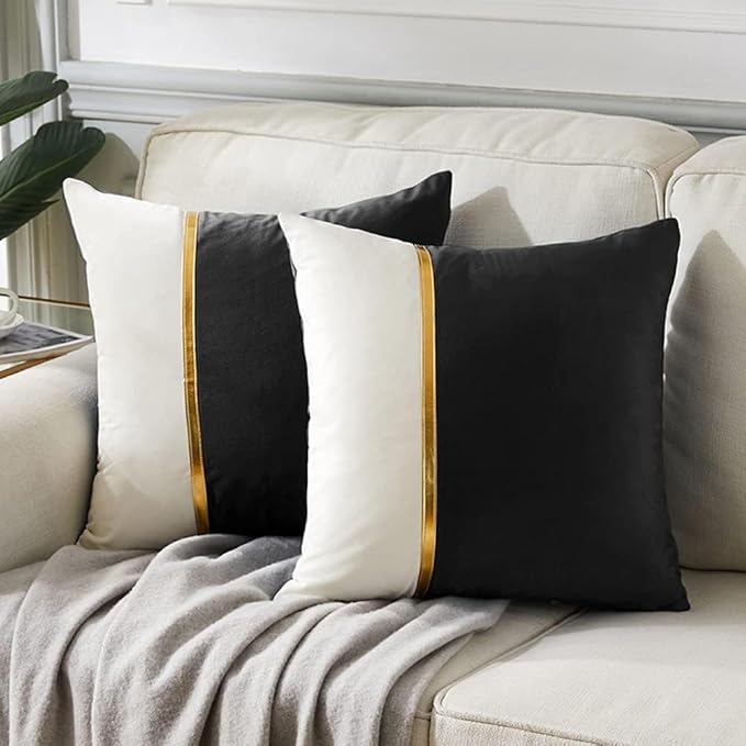 Two Pieces One Set Solid Design Cushion's Cover Set.