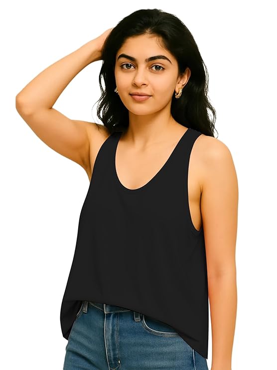 Solid Sleeveless Western Stylish Cotton Tank for Women