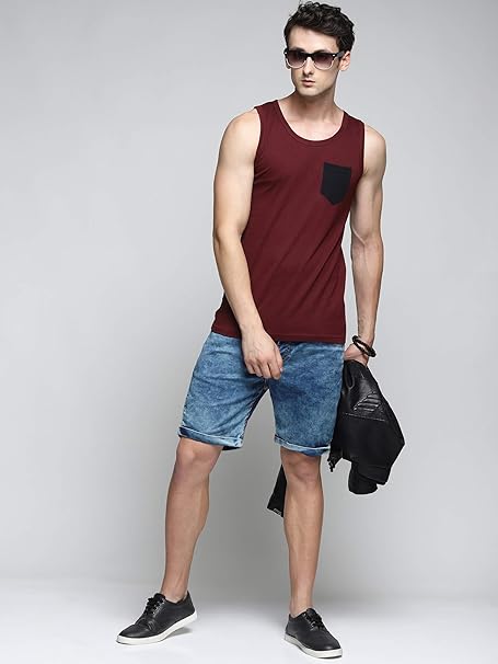 Men's Cotton Regular Brown Fit Vest