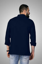 Cotton Blend Solid Casual Regular Fit Mandarin/Chinese Collar Short Kurta for Men