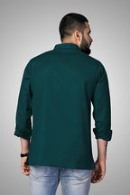 Cotton Blend Solid Casual Regular Fit Mandarin/Chinese Collar Short Kurta for Men