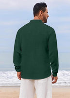 Cotton Blend Solid Casual Regular Fit Mandarin/Chinese Collar Short Kurta for Men