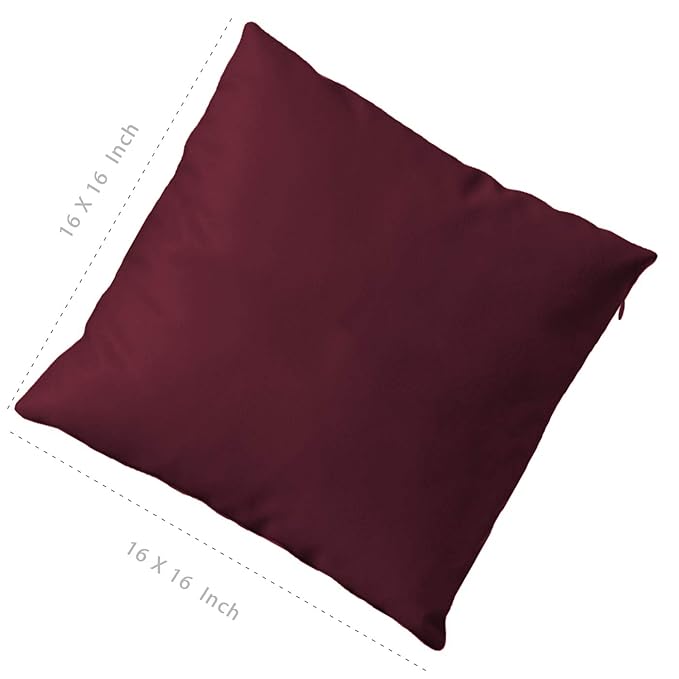 Wine Color Plain Cushion Cover Set Soft and Smooth Twill Cotton for Home Decor Sofa, Bed and Chairs