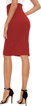 Women's Basic Mini Pencil Skirts Stretchy Bodycon