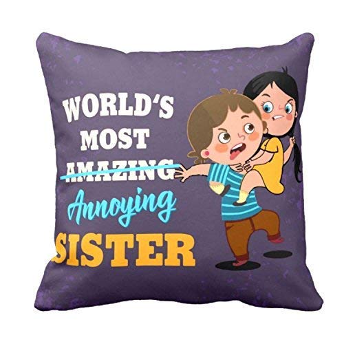 Two Pieces One Set Little Sisters Printed Design Cushion's Cover Set.