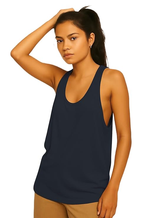 Solid Sleeveless Western Stylish Cotton Tank for Women