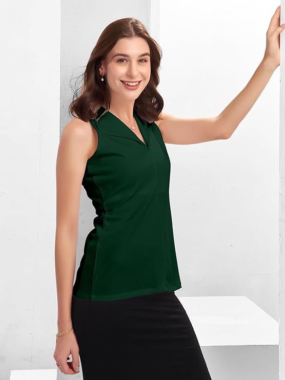 Solid Sleeveless Western Stylish Cotton Top for Women