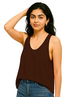 Solid Sleeveless Western Stylish Cotton Tank for Women
