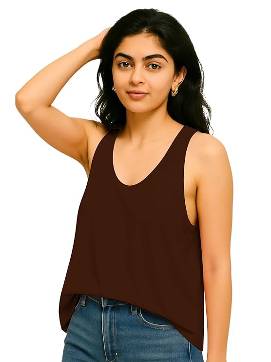 Solid Sleeveless Western Stylish Cotton Tank for Women