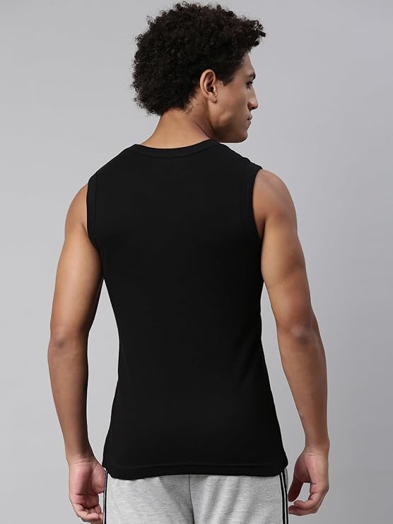 Men's Cotton Regular Black Fit Vest