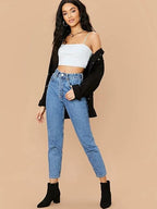 Solid Sleeveless Western Stylish Cotton Cami Crop Top for Women
