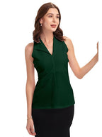 Solid Sleeveless Western Stylish Cotton Top for Women