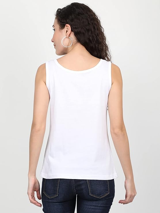 Solid Sleeveless Western Stylish Cotton Tank for Women