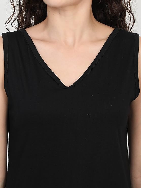 Solid Sleeveless Western Stylish Cotton Tank for Women