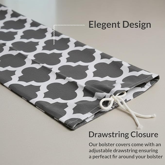 Two Pieces One Set Printed Design Bolster Cover Set.