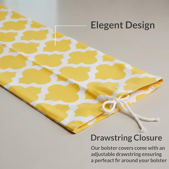 Two Pieces One Set Printed Design Bolster Cover Set.