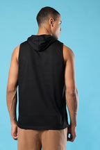 Men's Cotton Blend Regular Fit Sleeveless Gym Wear Solid Stylish Hoodie Round Neck T Shirt