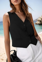 Solid Sleeveless Western Stylish Cotton Top for Women