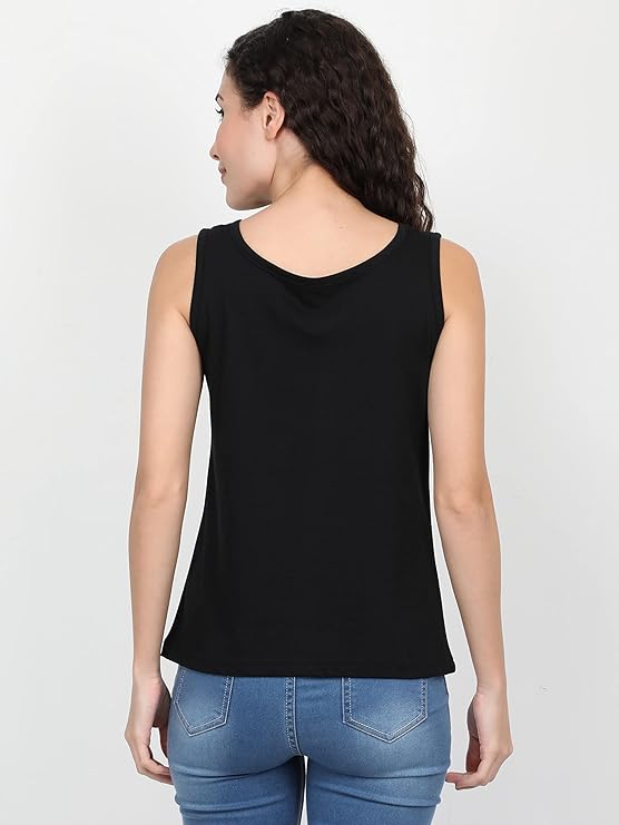 Solid Sleeveless Western Stylish Cotton Tank for Women