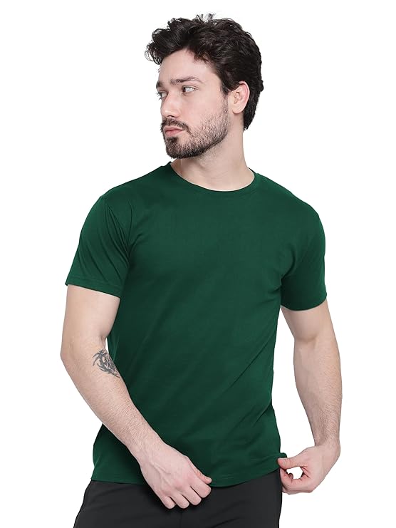 Men's Regular Cotton Fit T-Shirt with Half Sleeve Round Neck