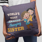 Two Pieces One Set Little Sisters Printed Design Cushion's Cover Set.