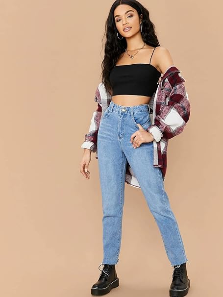 Solid Sleeveless Western Stylish Cotton Cami Crop Top for Women
