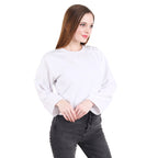 Casual Trendy Stylish Latest Fleece Fabric Crop Sweatshirt For Women