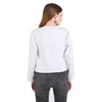 Casual Trendy Stylish Latest Fleece Fabric Crop Sweatshirt For Women