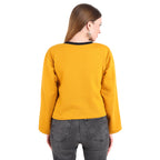 Casual Trendy Stylish Latest Fleece Fabric Crop Sweatshirt For Women