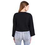 Casual Trendy Stylish Latest Fleece Fabric Crop Sweatshirt For Women