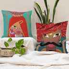 Two Pieces One Set Marwadi Style Printed Design Cushion's Cover Set.