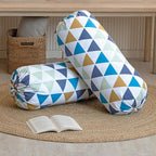 Two Pieces One Set Printed Design Bolster Cover Set.
