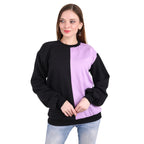 Casual Trendy Stylish Latest Fleece Fabric Dual Tone Sweatshirt For Women