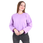 Casual Trendy Stylish Latest Fleece Fabric Crop Sweatshirt For Women