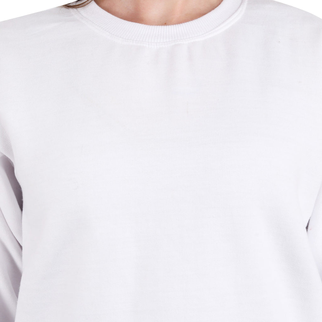 Casual Trendy Stylish Latest Fleece Fabric Crop Sweatshirt For Women