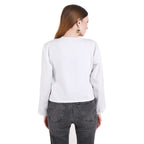 Casual Trendy Stylish Latest Fleece Fabric Crop Sweatshirt For Women