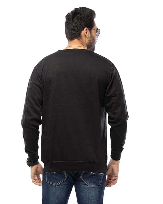 Men's Casual Crew Neck Sweatshirt 100% Cotton Regular Fit | Full Sleeves Sweatshirt