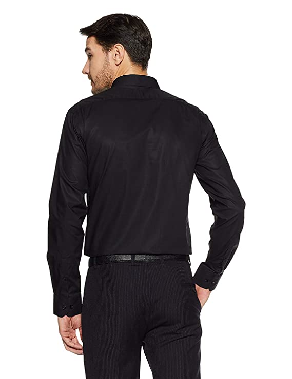 Men Comfort Fit Solid Spread Collar Cotton Casual Shirt