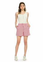Casual Cotton Checkered Regular Fit Nightwear Lounge Shorts for Women