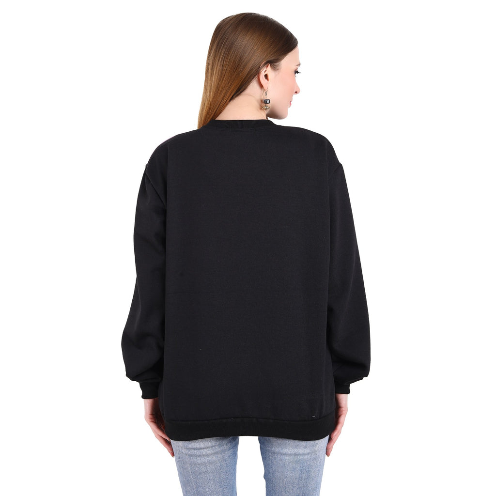 Casual Trendy Stylish Latest Fleece Fabric Dual Tone Sweatshirt For Women